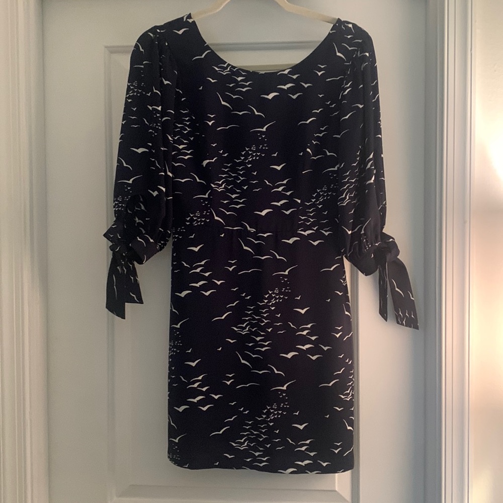 BCBG navy blue dress, mid thigh length, 3/4 sleeves